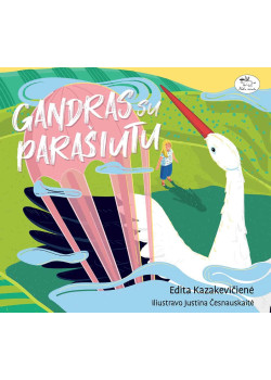 Gandras su parašiutu — knygos viršelis
