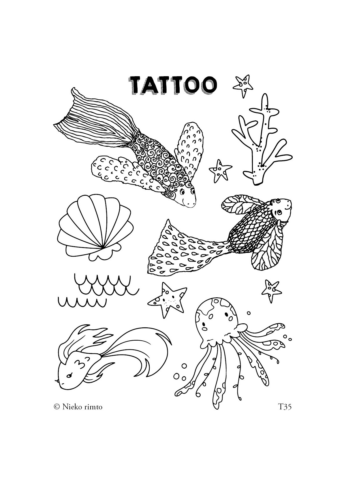 T35. Laikinos tatuiruotės „Vandenyno paslaptys“