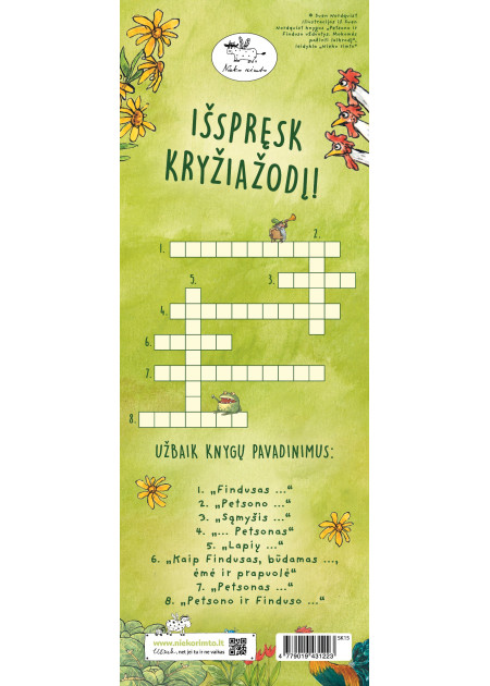 Skirtukas knygai su „Su Petsonu ir Findusu – nenuobodu“