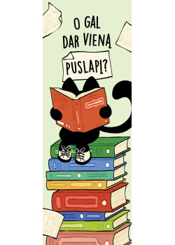 Skirtukas knygai „O gal dar vieną puslapį?“ — knygos viršelis