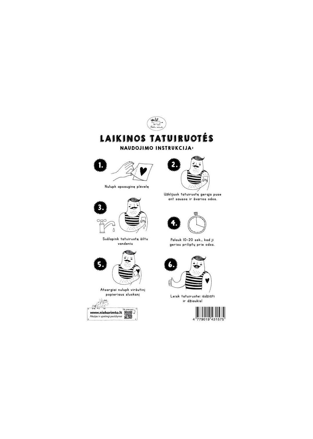 T19. Laikinos tatuiruotės su Viktorijos Ežiuko piešiniais
