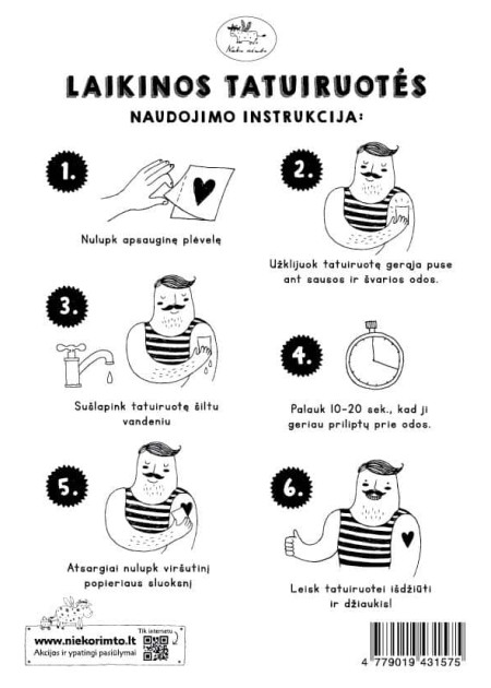 T19. Laikinos tatuiruotės su Viktorijos Ežiuko piešiniais