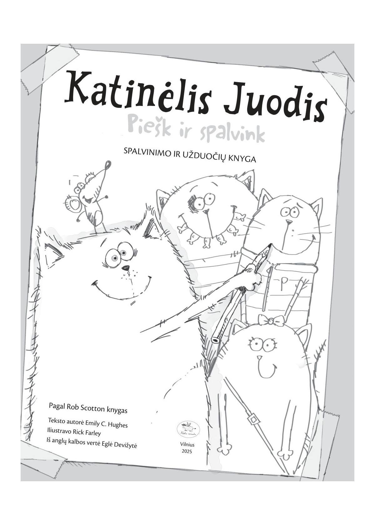 Katinėlis Juodis. Piešk ir spalvink
